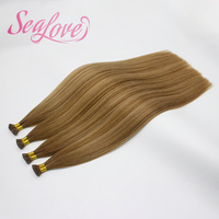 Extensions de cheveux I-Tip de qualité supérieure, vente en gros, cheveux humains vierges Remy 100%, extensions de cheveux bruts pré-collées