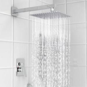 Juego de ducha empotrado de latón ORB de 3 funciones, sistema de ducha cuadrado de lluvia montado en la pared, agua fría y caliente, para baño - Product Image 3