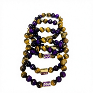 Pulsera de Lujo Unisex Vintage con Cuentas, Cristales, Imitación de Perlas, Jade y Baño de Oro de 24K, Elástica, con Colgante, para Regalo - Product Image 3