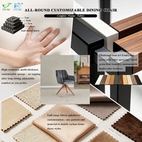 Chaises de salle à manger modernes en bois avec pieds pivotants, qualité commerciale, commande personnalisée, chaise d'appoint en tissu – Vente en gros OKAY