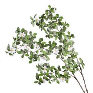 Branche de Gardenia Artificielle Meng Jie en Caoutchouc Souple, 2 Branches, Fleurs Blanches, Décoration d'Intérieur - Product Image 5