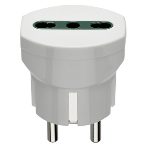 German French <b>Adapter</b> P17 11 White Power <b>Plug</b> Converter for <b>Europe</b> Travel Use - Product Image 1