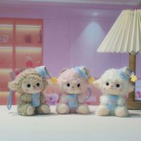 Gantungan Kunci Boneka Domba Tidur Lucu Topi Tidur Boneka Domba Hiasan Ransel Mainan Hadiah Grosir Kustom