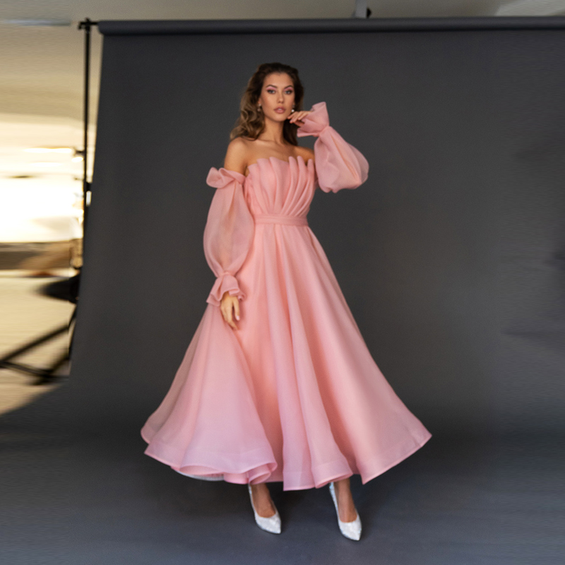 strapless open back dress Sunnypetal Luxurious Prom Pageant Dinners Gown Tulle Oversized Puff Sh –  sunnypetal
