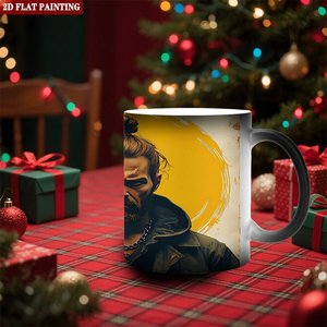 Tasse magique 11oz en céramique noire givrée sensible à la chaleur, cadeau d'anniversaire pour couple - Product Image 2