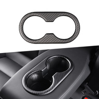 Nouvel autocollant de garniture de panneau de porte-gobelet arrière mat, facile à coller, accessoires de modification intérieure pour Model 3 Model Y 2019-2022