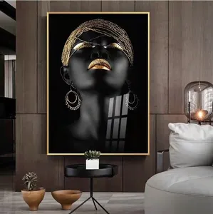 Hersteller afrikanische Frau Charakter Wand kunst Leinwand Malerei Kunst Statue Poster Druck Bild Wohnzimmer Dekor