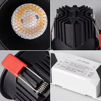 Spot encastré COB anti-éblouissement profond, dimmable, pour plafond, OEM, idéal pour hôtels, maisons et cuisines