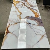 Panneaux muraux décoratifs en PVC effet marbre UV pour intérieur, revêtement mural en PVC, panneaux UV
