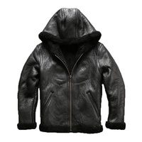 Vêtements de luxe sur mesure manteau de fourrure en peau de mouton véritable animal naturel sweats à capuche d'hiver vestes en jean pour hommes en cuir