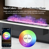 Cheminée électrique atomisante 3D moderne avec application et flamme LED, cheminée à vapeur d'eau en acier sans chaleur, sûre pour la décoration intérieure d'hôtels