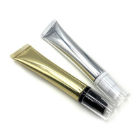 Tubes de crème pour les yeux vides à pompe sans air, 10ml, 15ml, 20ml, en aluminium/plastique rose mat, emballage en gros pour marque privée
