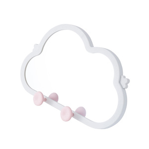 Cloud Shape Makeup <b>Mirror</b> <b>White</b> Pink Silver Lens Desktop Vanity <b>Mirror</b> With Hooks Creative Stand For Phone Tablet - Product Image 4