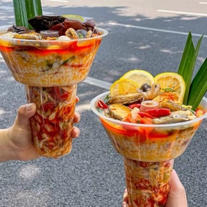 2 in 1 음식 및 음료 컵과 볼이 있는 휴대용 PP 플라스틱 간식 음료 컵 야외 행사용 - Product Image 2