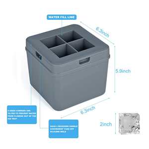 2025 mới dễ dàng phát Hành Hiện Đại Whisky nhựa Silicone Kem vuông khối container các nhà sản xuất Silicone rõ ràng tinh thể Ice Cube khuôn - Product Image 2