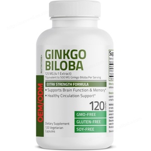 120 Capsules Végétariennes Ginkgo Biloba Extra Forte 125mg 500mg pour la Fonction Cérébrale et la Mémoire Capsules de Ginkgo Biloba - Product Image 4