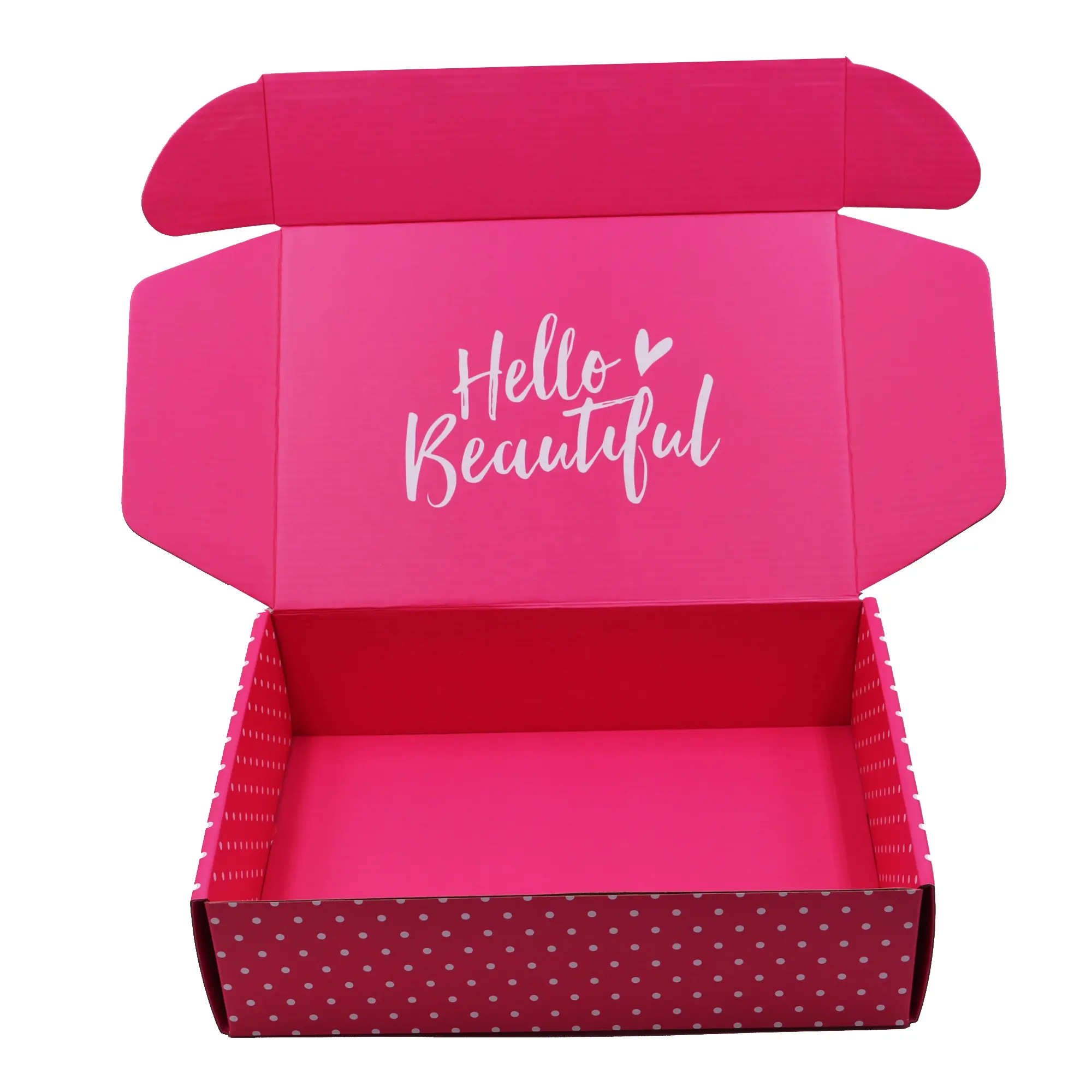 Top Sale Hot Pink Apparel Gift Box Eyelash Corrugated Paper Display Box Books Beauty Products Packaging Wig Mailer Shipping Box