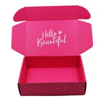 Confezione regalo abbigliamento rosa ciglia carta ondulata libri di esposizione scatola di bellezza cosmetici imballaggio Logo parrucca Mailer scatola di spedizione MOQ basso