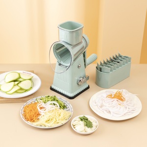 Gadgets de cuisine pratiques 5 en 1 tambour manuel trancheuse à légumes râpe à fromage <span class=keywords><strong>rotative</strong></span> à main hachoir à légumes multifonctionnel - Product Image 1