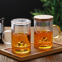 Tasse à thé en verre borosilicate motif Matterhorn avec filtre – Nouveauté très prisée