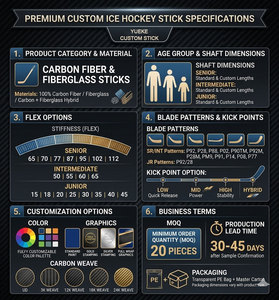 Bâton de hockey sur glace YUEKE à tige pentagonale en fibre de carbone 18K, poignée antidérapante 3D, 168 cm, flex 70, P92 Mid Kick Pro, 380 g - Product Image 3