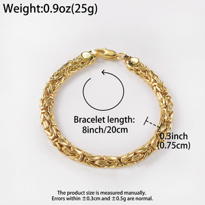 Premium Robust Layered Polished Timeless Durable Wholesale Chunky Geometric <b>Copper</b> 18K Gold Plated Chain Link <b>Bracelet</b> for - Product Image 6