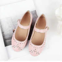 Chaussures plates Mary Jane en cuir à carreaux pour filles avec bride à boucle antidérapantes pour les fêtes - Quatre saisons
