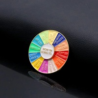Gros métal rotatif roulette broche arc-en-ciel plateau tournant marguerite insigne émail Foodie Decision Maker épingles pour vêtements