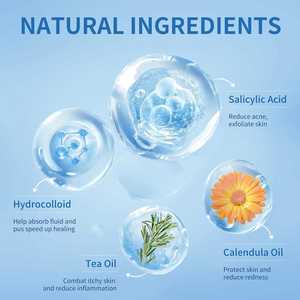 Perawatan Wajah 36 Lembar Plester Jerawat Hidrokoloid Korea Khusus Bahan Alami Plester Jerawat Wajah Tak Terlihat - Product Image 5