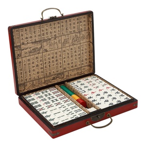 Caja de Mahjong Antigua de Estilo Retro con Fichas de Mahjong Americanas y Fichas de Mahjong como Recuerdo Turístico, Especialidad China, Pequeño Regalo - Product Image 1