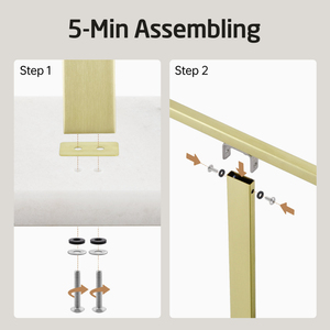 Toallero de Pared de Lujo con Cinco Niveles, Brazos Ajustables, Marco de Metal Dorado, Base de Mármol Blanco, Moderno y Portátil - Product Image 2
