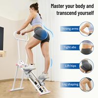 Mini stepper réglable à cadre en acier avec poignée, écran LCD, entraîneur de jambes et fessiers pour la maison, portable, écologique, vente en gros OEM
