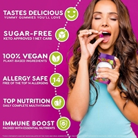 Gummies vitaminées véganes sans sucre OEM/ODM, complément alimentaire végétalien comme source de vitamines et de minéraux
