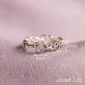 Anillo de acero inoxidable con forma de corazón T0721, unisex, para compromiso, joyería de moda, diseño sencillo, para mujeres y hombres. - Product Image 4