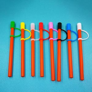 Couvre-pailles en silicone écologique de luxe avec bouchons anti-éclaboussures pour accessoires de bar - Embouts décoratifs pour outils de boisson - Product Image 4