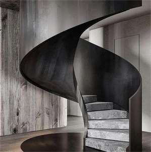 <span class=keywords><strong>Escalier</strong></span> intérieur en colimaçon personnalisé avec balustrade en verre et <span class=keywords><strong>marches</strong></span> en bois dur Support en acier robuste style élégant pour maisons duplex - Product Image 6