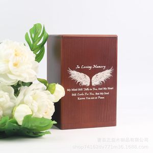 Wooden Pet <b>Urn</b> Rectangle Brown Durable Memorial For <b>Cats</b> And Dogs - Product Image 3