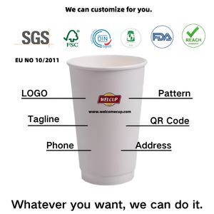 Vaso de Papel de Pared Simple de 16 oz con Logotipo Personalizado, Vaso de Café Desechable de Grado Alimenticio para Cafetería, MOQ de 1000 Piezas, Envío Rápido - Product Image 2