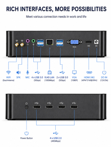 Mini PC para Juegos Msecore de 11.ª Generación con Core I7/I9 <span class=keywords><strong>11900H</strong></span>, 64 GB de RAM DDR4, SSD NVEM de 2 TB, WIFI6, Mini Ordenador de Escritorio para Juegos para el Hogar/Oficina - Product Image 3