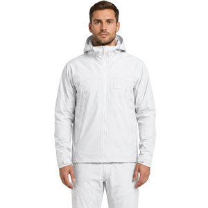 Veste imperméable légère et coupe-vent, pliable, extensible dans 4 directions, en polyester, avec capuche, pour la randonnée - Product Image 1