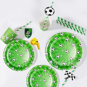 Black White <strong>Football</strong> Theme Party Supplies Disposable Tableware Set Paper Plate Bunting Banner Fans Birthday Party - Product Image 3