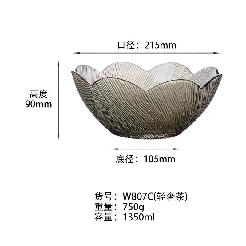 Wholesale High Quality Glass Bowls High temperature spray color dishwasher safe fruits bowls