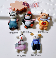 100 pièces de cabochons en résine à dos plat, motifs animaux de dessin animé (ours, lapin, pingouin), faits à la main, accessoires pour Noël, Pâques, scrapbooking et artisanat DIY