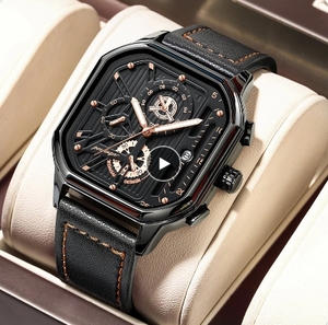 POEDAGAR 628 di lusso orologio da <span class=keywords><strong>uomo</strong></span> moda 3 aghi cronografo sportivo in <span class=keywords><strong>pelle</strong></span> <span class=keywords><strong>orologi</strong></span> impermeabile luminoso orologio da polso da <span class=keywords><strong>uomo</strong></span> - Product Image 2