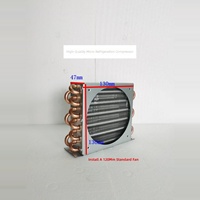 Condenseur évaporateur refroidi par air pour radiateur de cabinet de réfrigérateur miniature à tubes en cuivre à ailettes refroidi par eau