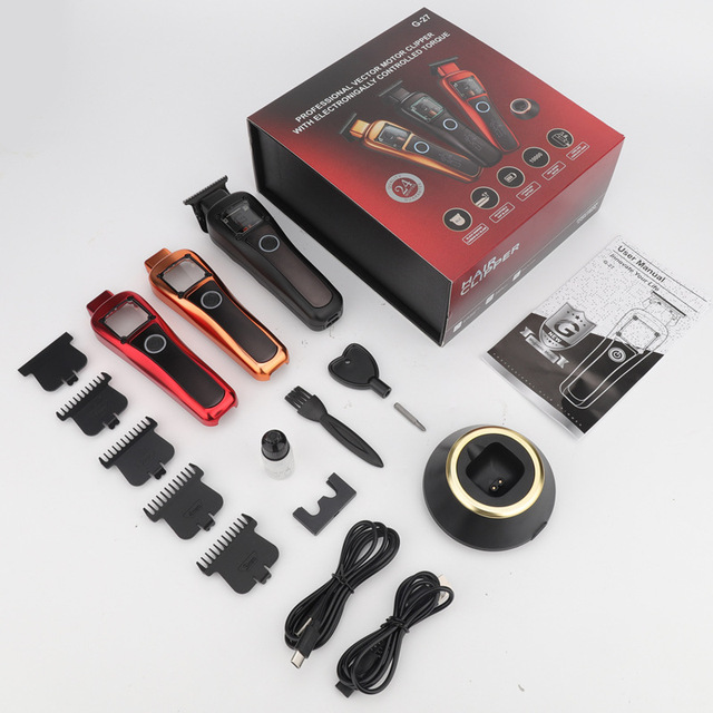 Aojie Pro Low Noise Powerful Professional BLDC Hair Clippers Babers Brushless Hair Trimmer Electric Clippers Mens Trimmer