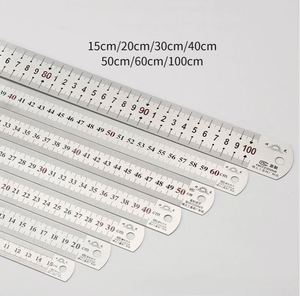 Cinta Métrica de Acero Inoxidable para Estudiantes, Regla Recta de Metal de 15/20/30/50/60/100/150 cm - Product Image 4