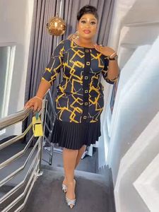 2024 African Print Lace <strong>Dress</strong> Turkey Design Plus Size Contrast Pleated <strong>Dress</strong> Women's Fashion Office <strong>Type</strong> Skirt - Product Image 2