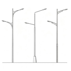 Poste de Luz Galvanizado en Caliente de 6M, 8M, 10M, 12M, Poste de Lámpara de Acero de un Solo Brazo o Doble Brazo <span class=keywords><strong>para</strong></span> Iluminación de Carreteras - Product Image 1