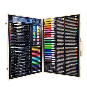Hộp Gỗ 188 Mảnh Cho Trẻ Em Vẽ Nghệ Thuật Bằng Bút Chì Màu, Phấn Màu Dầu, Bút Chì Màu, Bánh Màu Nước - Product Image 2